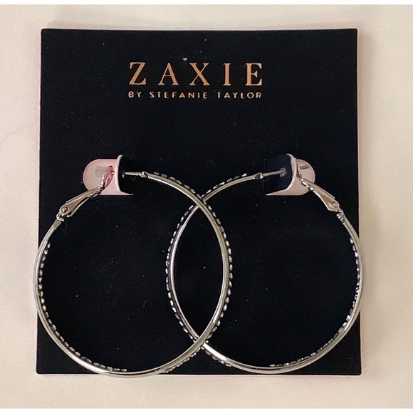 Zaxie Play it By Ear Pavé Hoop Earrings - Picture 4 of 4